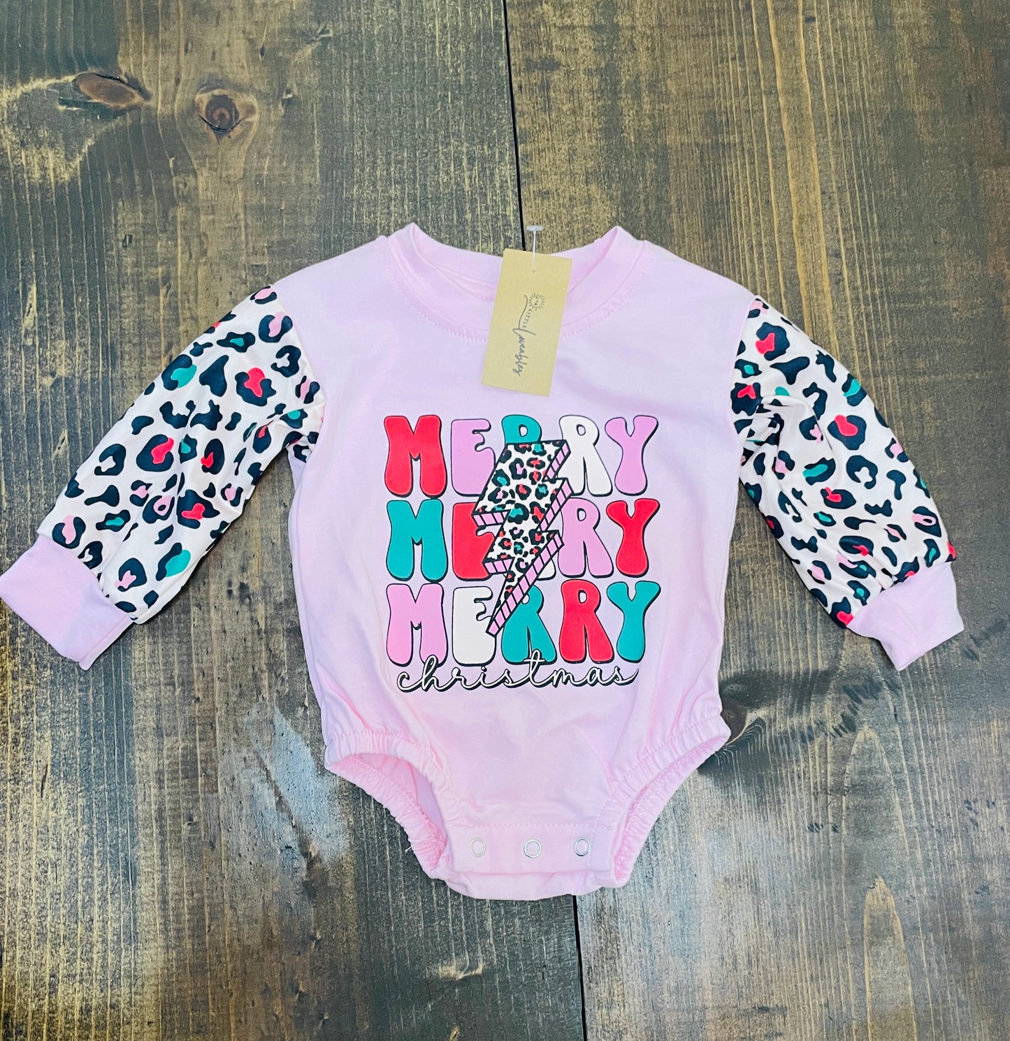 Very Merry Cheetah Bubble Romper