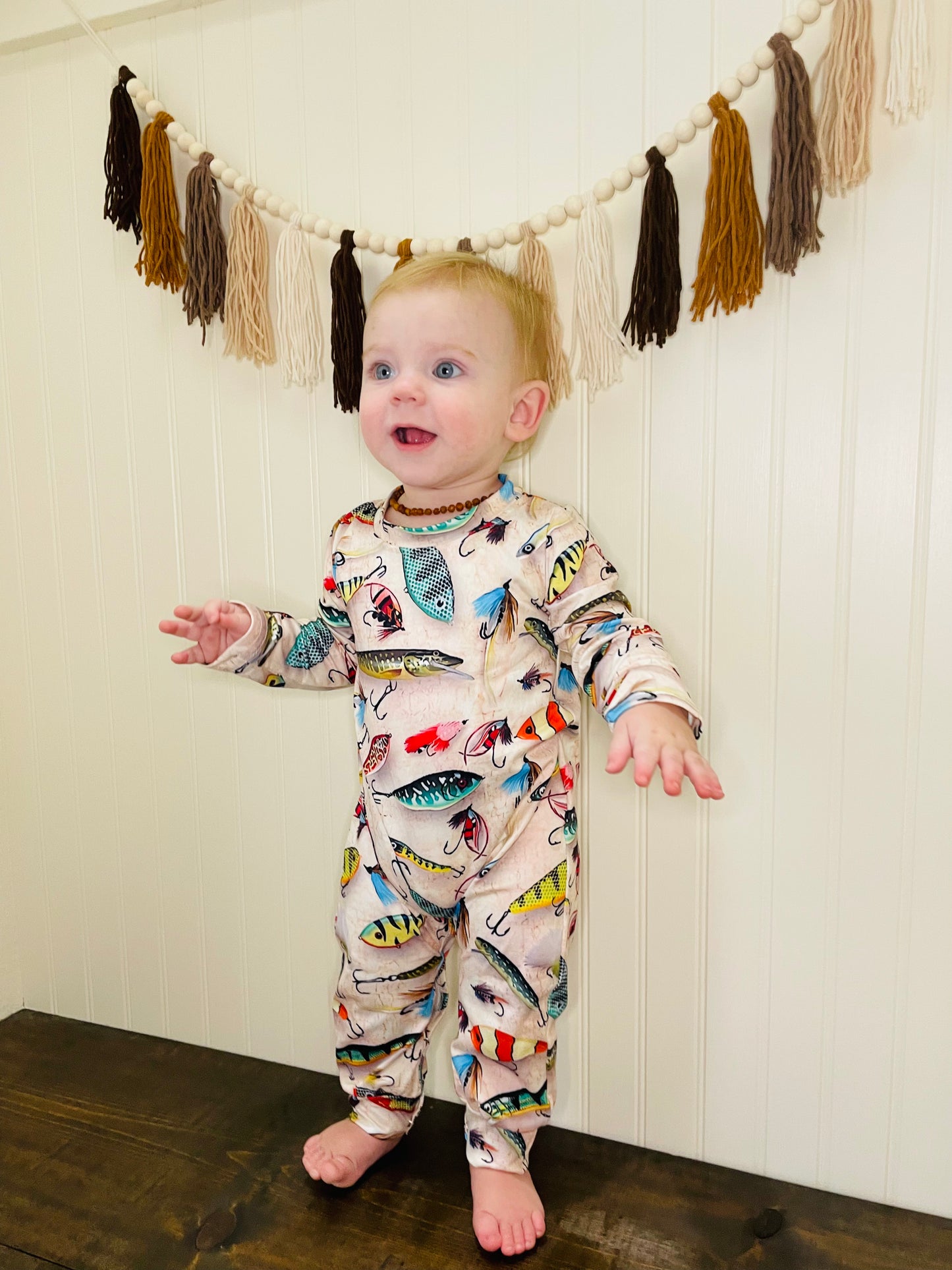 Long Sleeve Fisherman Romper