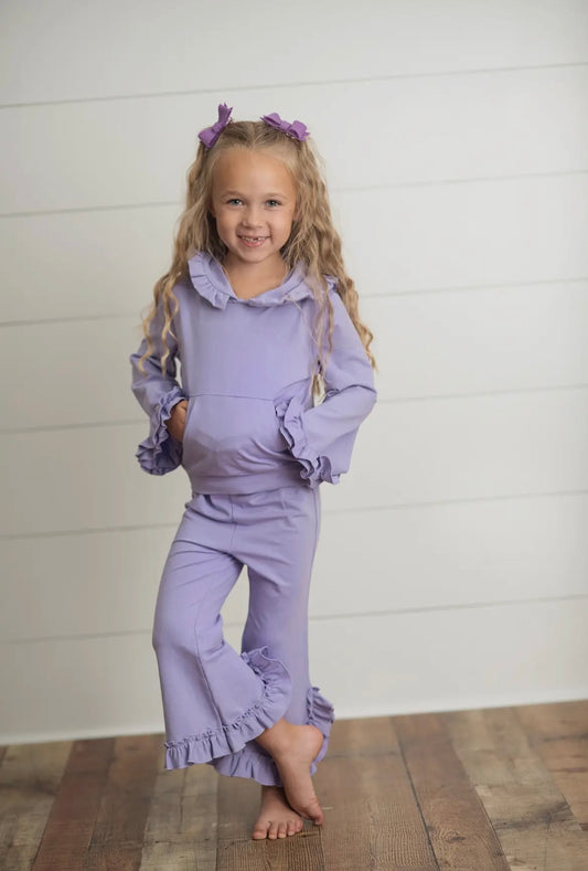 Lavender Hooded Ruffled Set