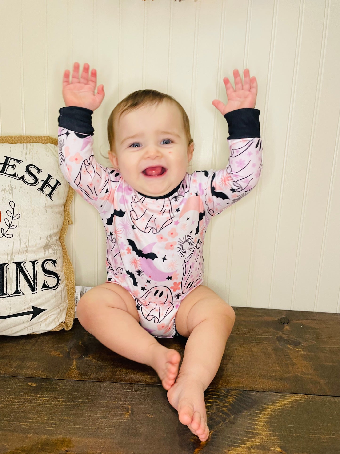 Halloween Ghost & Bat Romper