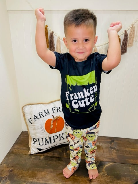 Franken Halloween PJ Set